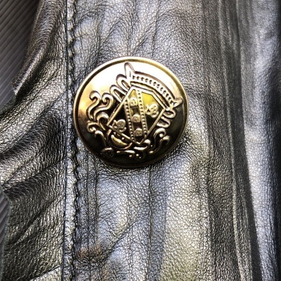 A. ECAW French Design Leather/Fur Coat Jacket Size Medium - Picture 11 of 17